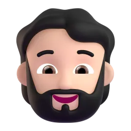 Emoji Orang: ton kulit cerah dan janggut pada Microsoft