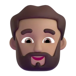 Man: Medium-Light Skin Tone, Beard emoji on Microsoft