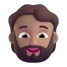 Person: Medium-Light Skin Tone, Beard emoji on Microsoft