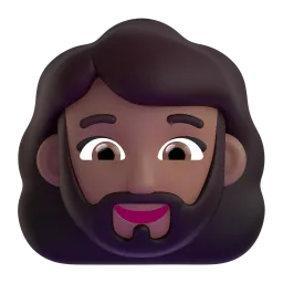 Woman: Medium-Dark Skin Tone, Beard emoji on Microsoft