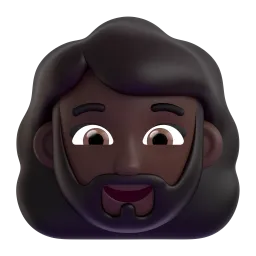 Woman: Dark Skin Tone, Beard emoji on Microsoft