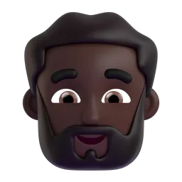 Mann: dunkle Hautfarbe, Bart-Emoji auf Microsoft