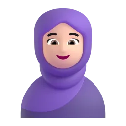 Woman with Headscarf: Light Skin Tone emoji on Microsoft
