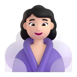 Woman in Steamy Room: Light Skin Tone emoji on Microsoft