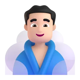 Mann in Dampfsauna: helle Hautfarbe-Emoji auf Microsoft
