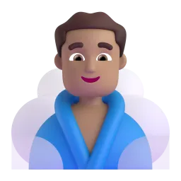 Emoji Homme au hammam : peau moyennement claire sur Microsoft