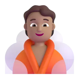 Person in Steamy Room: Medium-Light Skin Tone emoji on Microsoft