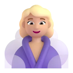 Woman in Steamy Room: Medium Skin Tone emoji on Microsoft