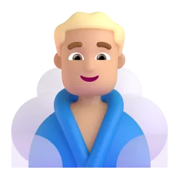 Man in Steamy Room: Medium Skin Tone emoji on Microsoft