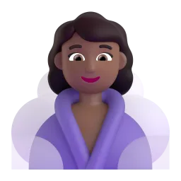 Woman in Steamy Room: Medium-Dark Skin Tone emoji on Microsoft