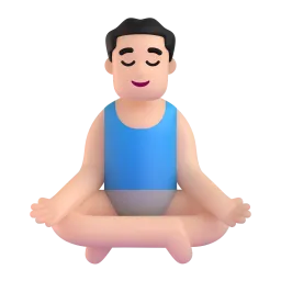 Man in Lotus Position: Light Skin Tone emoji on Microsoft