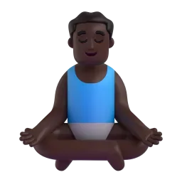 Emoji Homme dans la posture du lotus : peau foncée sur Microsoft