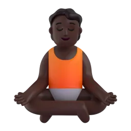 อีโมจิ คนนั่งสมาธิ: โทนผิวสีเข้ม บน Microsoft
