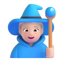 Emoji Ahli sihir wanita: ton kulit cerah pada Microsoft