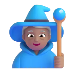 Woman Mage: Medium-Light Skin Tone emoji on Microsoft