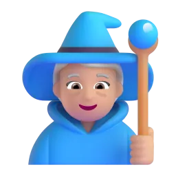 Emoji Ahli sihir wanita: ton kulit sederhana pada Microsoft