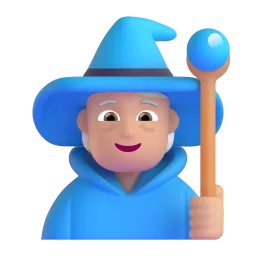 Microsoft での 魔法使い: 中間の肌色 絵文字