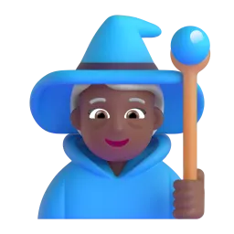Woman Mage: Medium-Dark Skin Tone emoji on Microsoft