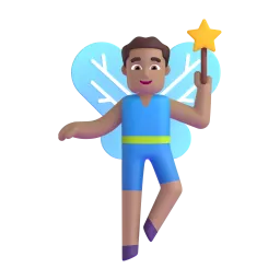 Emoji Folletto alato: carnagione abbastanza chiara su Microsoft