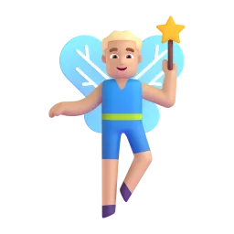 Männliche Fee: mittlere Hautfarbe-Emoji auf Microsoft