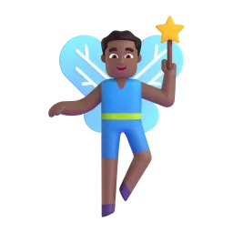 Männliche Fee: mitteldunkle Hautfarbe-Emoji auf Microsoft