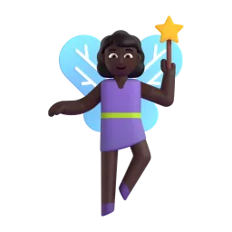 Woman Fairy: Dark Skin Tone emoji on Microsoft