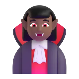 Microsoft üzerinde Kadın vampir: orta koyu cilt tonu emojisi