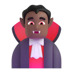 Emoji Puntianak lelaki: ton kulit sederhana gelap pada Microsoft