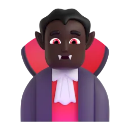 Man Vampire: Dark Skin Tone emoji on Microsoft