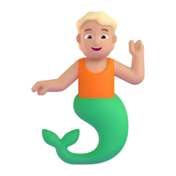 Merperson: Medium Skin Tone emoji on Microsoft
