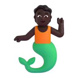 Merperson: Dark Skin Tone emoji on Microsoft
