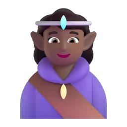 Elfe: mitteldunkle Hautfarbe-Emoji auf Microsoft