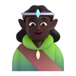 Elf: Dark Skin Tone emoji on Microsoft