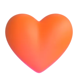 Orange Heart emoji on Microsoft