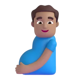 Pregnant Man: Medium-Light Skin Tone emoji on Microsoft