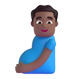 Pregnant Man: Medium-Dark Skin Tone emoji on Microsoft