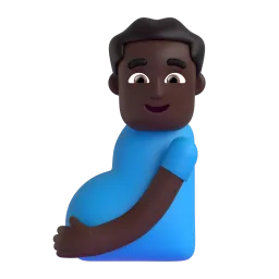 Pregnant Man: Dark Skin Tone emoji on Microsoft