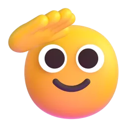 Emoji Cara saludando en Microsoft