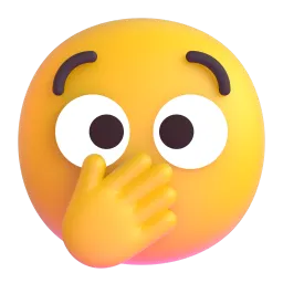 Emoji Visage avec yeux ouverts et main sur la bouche sur Microsoft