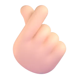 Hand with Index Finger and Thumb Crossed: Light Skin Tone emoji on Microsoft