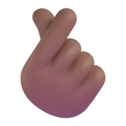 Emoji Main avec index et pouce croisés : peau mate sur Microsoft