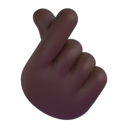 Hand with Index Finger and Thumb Crossed: Dark Skin Tone emoji on Microsoft