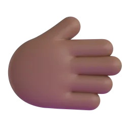 Emoji Tangan kanan: ton kulit sederhana gelap pada Microsoft