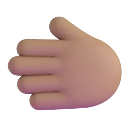 Emoji Mano rivolta a sinistra: carnagione abbastanza chiara su Microsoft