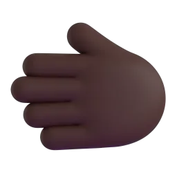 Leftwards Hand: Dark Skin Tone emoji on Microsoft