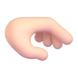 Palm Down Hand: Light Skin Tone emoji on Microsoft