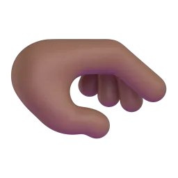 Emoji Tapak tangan ke bawah: ton kulit sederhana gelap pada Microsoft