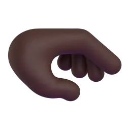 Hand mit Handfläche nach unten: dunkle Hautfarbe-Emoji auf Microsoft