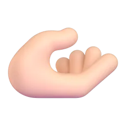 Palm Up Hand: Light Skin Tone emoji on Microsoft