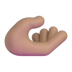 Palm Up Hand: Medium-Light Skin Tone emoji on Microsoft